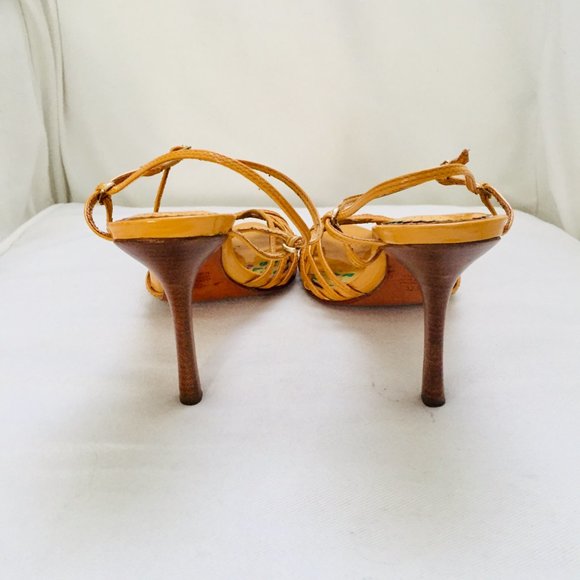 Aldo Leather Mustard Strappy Sandals Size 40 US/ 9 - Picture 6 of 8